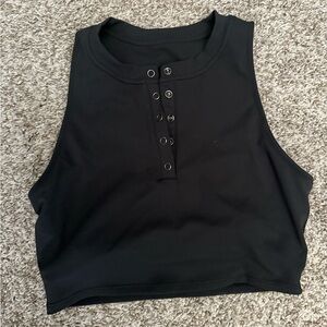 P'tula Black Tank Top with Button Accents